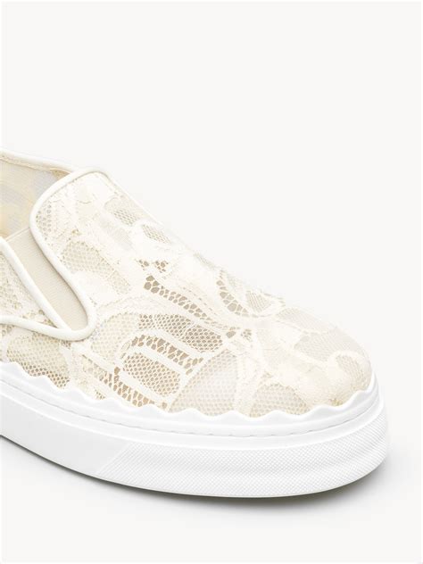 chloe lauren lace slip-on sneakers|chloe lace sneakers.